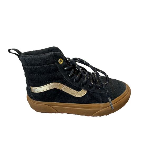 Vans SK8-HI MTE Kids high tops; sz 1, Black & Gold, Insulated Winter shoes/boots - Picture 1 of 10